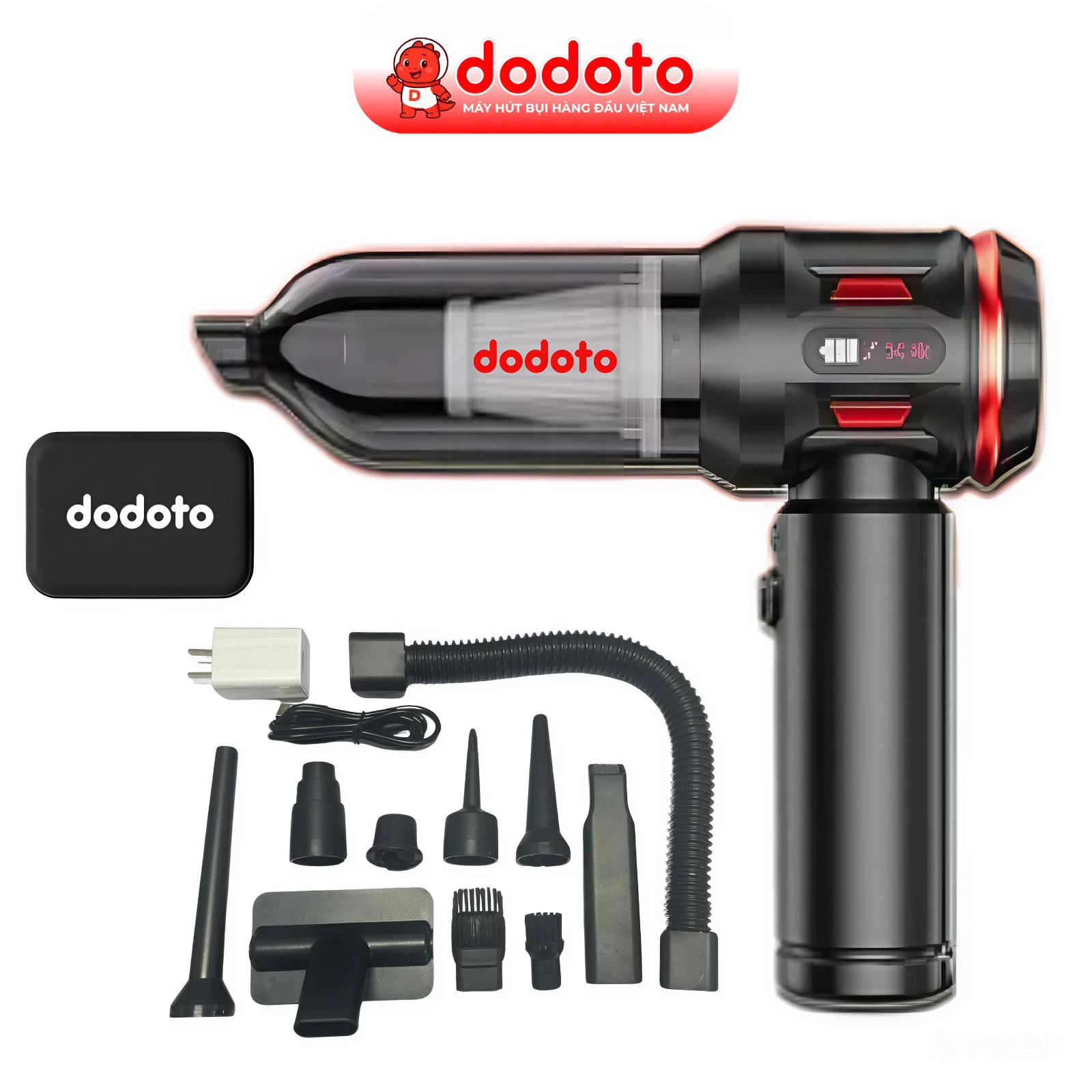 Máy hút bụi cầm tay mini không dây Lux Air V9 dodoto, động cơ không chổi than, Bảo hành 24 tháng